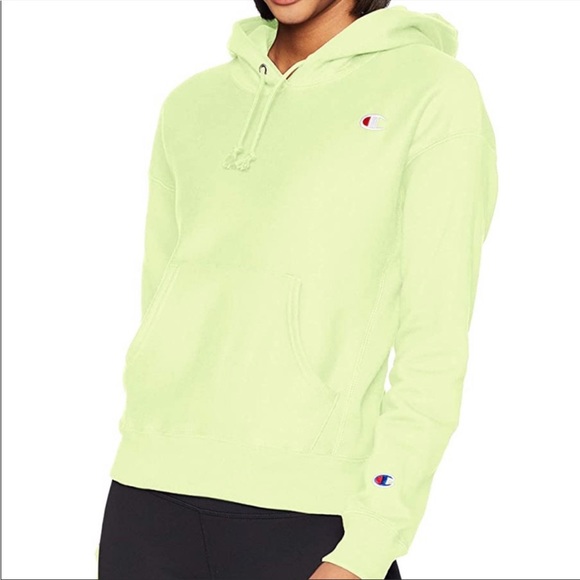 Champion Tops - Champion Reverse Weave Neon Green Hoodie